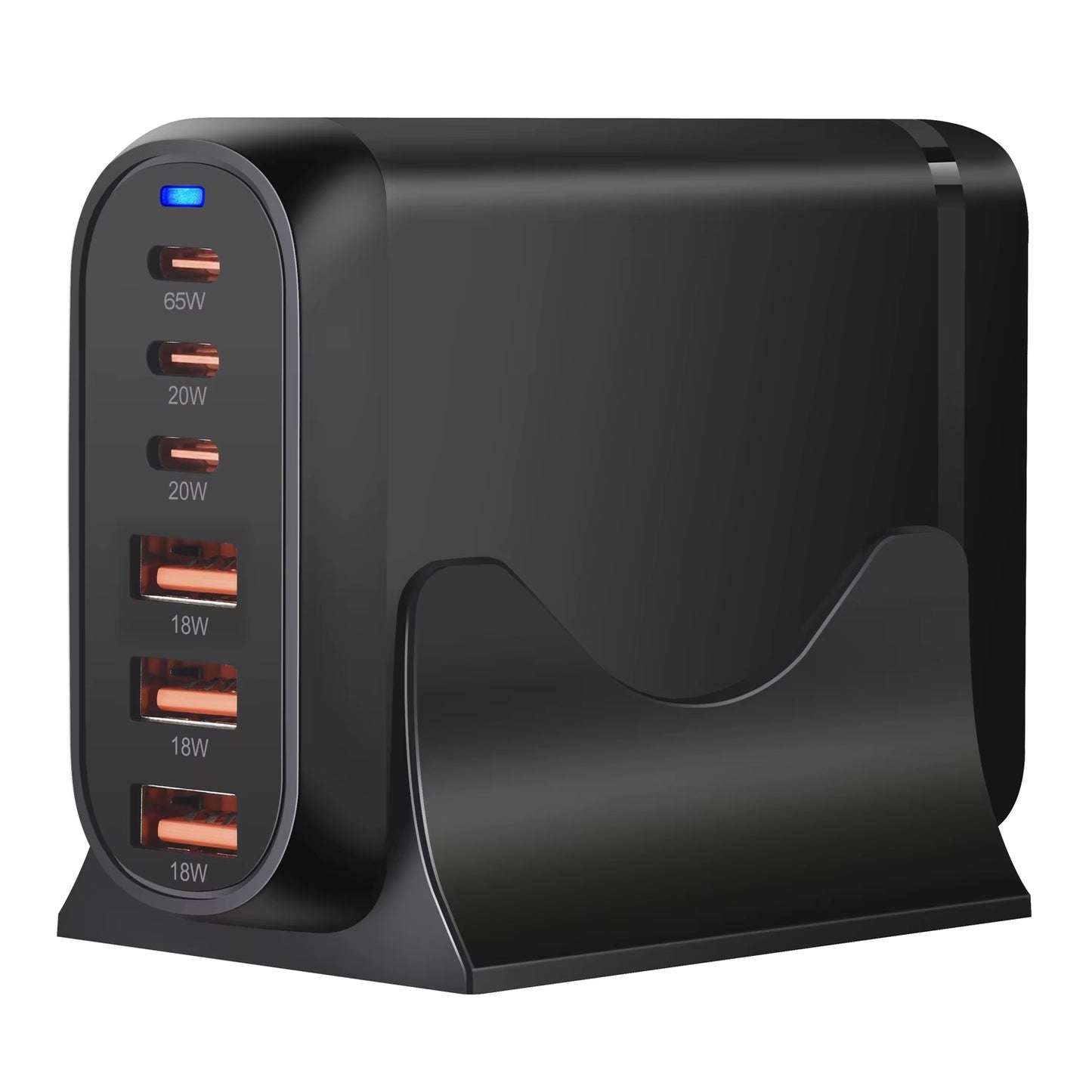 120W GAN Charger, 6-Port USB Type C PD Fast Charger Quick Charge 3.0 USB Type C Fast Charger Mobile USB Charger Tablet Charger