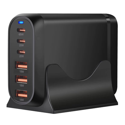 120W GAN Charger, 6-Port USB Type C PD Fast Charger Quick Charge 3.0 USB Type C Fast Charger Mobile USB Charger Tablet Charger