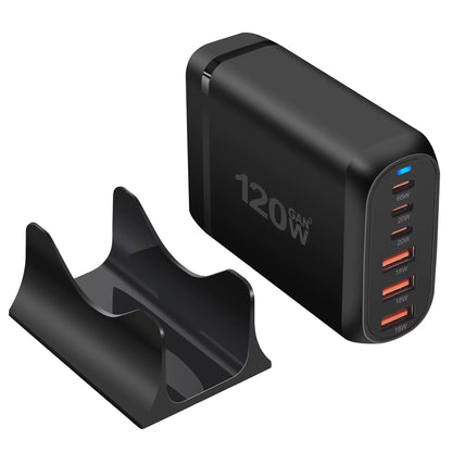 120W GAN Charger, 6-Port USB Type C PD Fast Charger Quick Charge 3.0 USB Type C Fast Charger Mobile USB Charger Tablet Charger